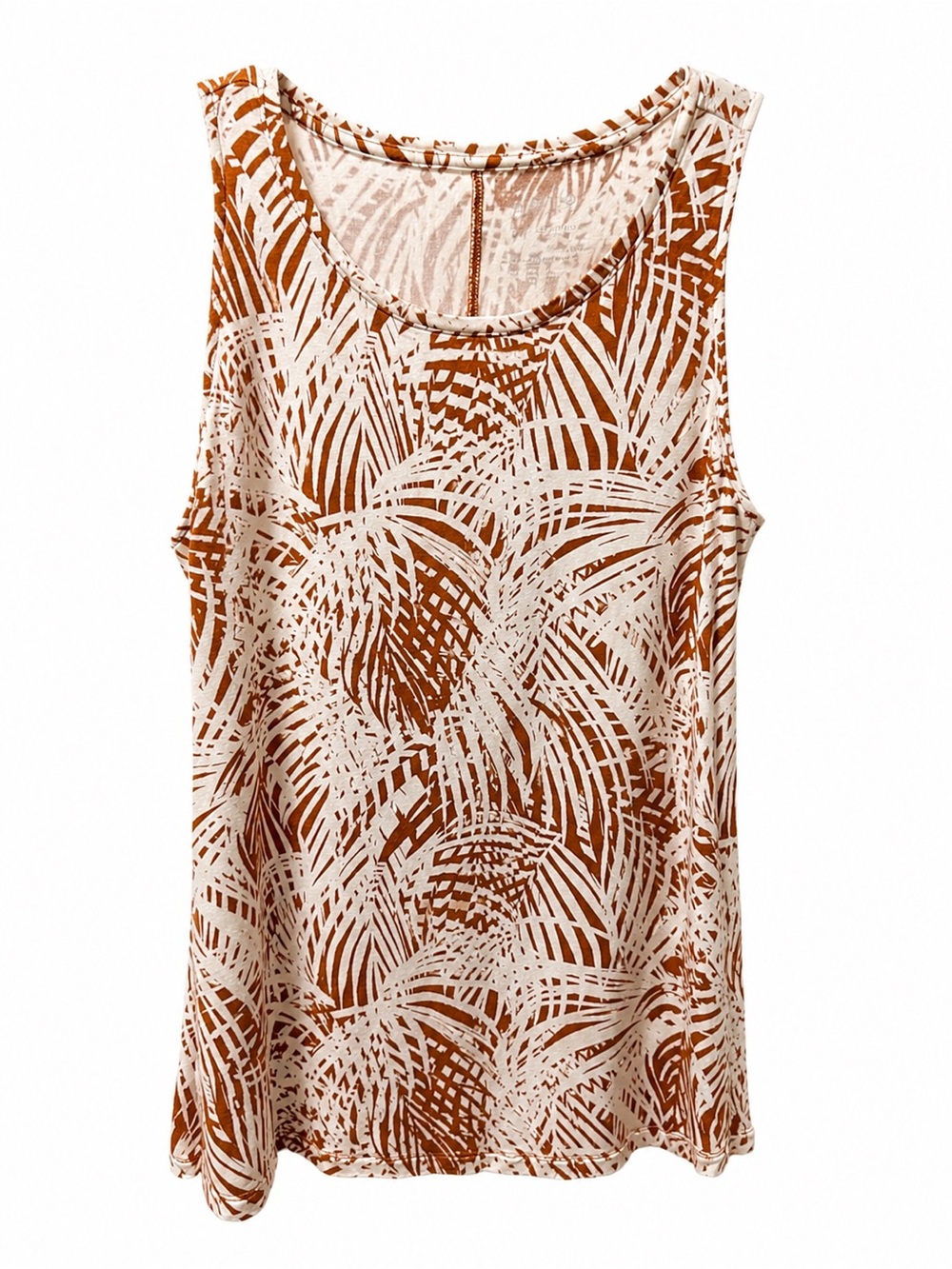 Apt. 9 Rust & Cream Tropical Print Tank